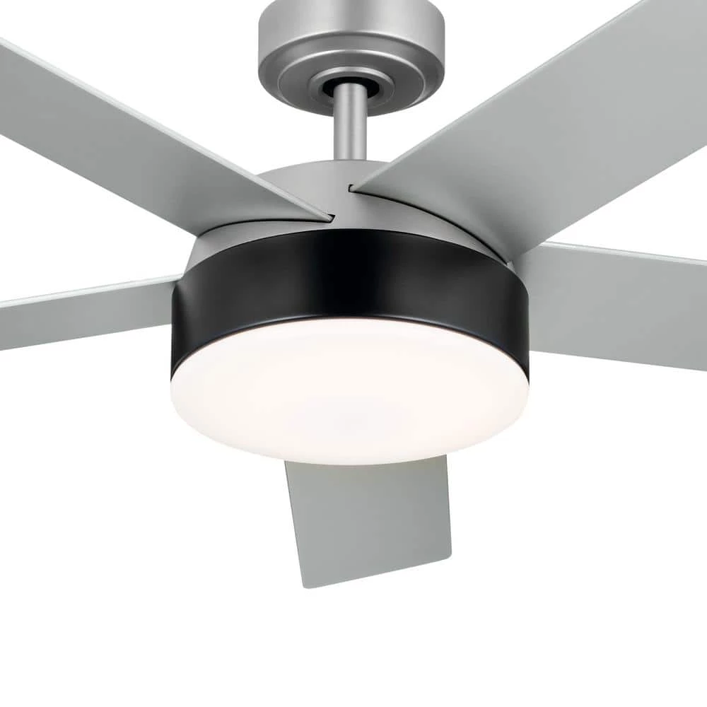 Compass 52 in. Integrated LED Indoor Brushed Nickel Down Rod Mount Ceiling Fan with Light and Remote by KICHLER 8 Compass 52 in. Integrated LED Indoor Brushed Nickel Down Rod Mount Ceiling Fan with Light and Remote by KICHLER - Image 6