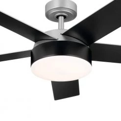 Compass 52 in. Integrated LED Indoor Brushed Nickel Down Rod Mount Ceiling Fan with Light and Remote by KICHLER 16 Compass 52 in. Integrated LED Indoor Brushed Nickel Down Rod Mount Ceiling Fan with Light and Remote by KICHLER -Kichler Sales brushed nickel kichler ceiling fans with lights 300322ni 4f 1000