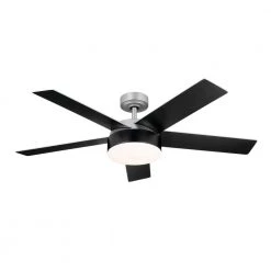 Compass 52 in. Integrated LED Indoor Brushed Nickel Down Rod Mount Ceiling Fan with Light and Remote by KICHLER