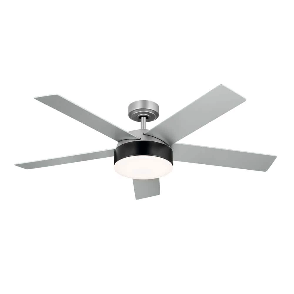 Compass 52 in. Integrated LED Indoor Brushed Nickel Down Rod Mount Ceiling Fan with Light and Remote by KICHLER 6 Compass 52 in. Integrated LED Indoor Brushed Nickel Down Rod Mount Ceiling Fan with Light and Remote by KICHLER - Image 4