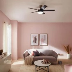 Compass 52 in. Integrated LED Indoor Brushed Nickel Down Rod Mount Ceiling Fan with Light and Remote by KICHLER 19 Compass 52 in. Integrated LED Indoor Brushed Nickel Down Rod Mount Ceiling Fan with Light and Remote by KICHLER -Kichler Sales brushed nickel kichler ceiling fans with lights 300322ni fa 1000