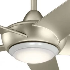Kapono 52 in. Integrated LED Indoor Brushed Nickel Downrod Mount Ceiling Fan with Light with Remote by KICHLER -Kichler Sales brushed nickel kichler ceiling fans with lights 330089ni 1d 1000