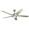 Kapono 52 in. Integrated LED Indoor Brushed Nickel Downrod Mount Ceiling Fan with Light with Remote by KICHLER 1 Kapono 52 in. Integrated LED Indoor Brushed Nickel Downrod Mount Ceiling Fan with Light with Remote by KICHLER -Kichler Sales brushed nickel kichler ceiling fans with lights 330089ni 64 1000
