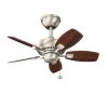 Canfield 30 in. Indoor/Outdoor Brushed Nickel Downrod Mount Ceiling Fan with Pull Chain by KICHLER