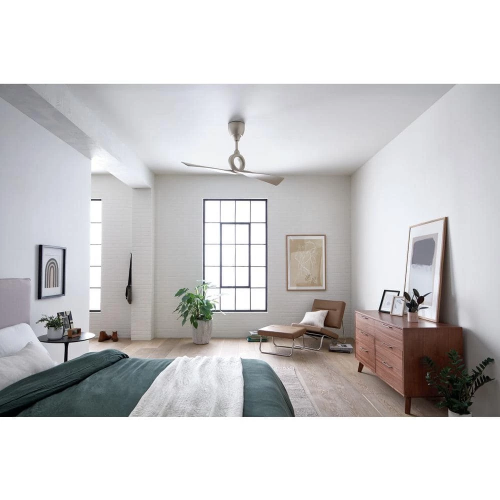 Link 54 in. Indoor Brushed Nickel Flush Mount Ceiling Fan with Remote Control by KICHLER 4 Link 54 in. Indoor Brushed Nickel Flush Mount Ceiling Fan with Remote Control by KICHLER - Image 2