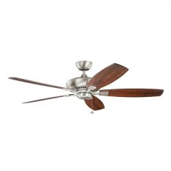 Canfield XL 60 in. Indoor Brushed Nickel Downrod Mount Ceiling Fan with Pull Chain by KICHLER