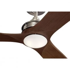 Ried 56 in. Indoor/Outdoor Brushed Nickel Downrod Mount Ceiling Fan with Wall Control by KICHLER -Kichler Sales brushed nickel kichler ceiling fans without lights 300356ni 1f 1000