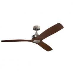 Ried 56 in. Indoor/Outdoor Brushed Nickel Downrod Mount Ceiling Fan with Wall Control by KICHLER