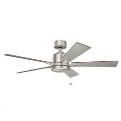 Bowen 52 in. Indoor Brushed Nickel Downrod Mount Ceiling Fan with Pull Chain by KICHLER