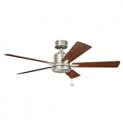 Bowen 52 in. Indoor Brushed Nickel Downrod Mount Ceiling Fan with Pull Chain by KICHLER -Kichler Sales brushed nickel kichler ceiling fans without lights 330242ni c3 1000