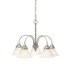 Telford 5-Light Brushed Nickel Transitional Dining Room Chandelier with White Etched Glass Shade by KICHLER -Kichler Sales brushed nickel kichler chandeliers 2076ni 64 1000