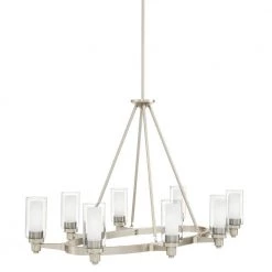Circolo 8-Light Brushed Nickel Contemporary Dining Room Oval Chandelier by KICHLER