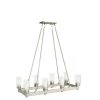 Circolo 8-Light Brushed Nickel Rectangle Contemporary Dining Room Linear Chandelier by KICHLER -Kichler Sales brushed nickel kichler chandeliers 2943ni 64 1000