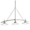 Structures 3-Light Brushed Nickel Contemporary Dining Room Linear Chandelier with White Etched Glass Shade by KICHLER -Kichler Sales brushed nickel kichler chandeliers 2955ni 64 1000