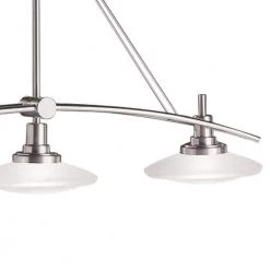 Structures 3-Light Brushed Nickel Contemporary Dining Room Linear Chandelier with White Etched Glass Shade by KICHLER 10 Structures 3-Light Brushed Nickel Contemporary Dining Room Linear Chandelier with White Etched Glass Shade by KICHLER -Kichler Sales brushed nickel kichler chandeliers 2955ni c3 1000