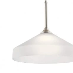 Ansonia 1-Light Brushed Nickel Contemporary Kitchen Pendant Hanging Light with Satin Etched Glass by KICHLER -Kichler Sales brushed nickel kichler chandeliers 3349ni c3 1000