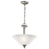 Wynberg 15.25 in. 2-Light Brushed Nickel Transitional Kitchen Convertible Inverted Pendant Hanging Light/Semi Flush by KICHLER -Kichler Sales brushed nickel kichler chandeliers 3694ni 64 1000