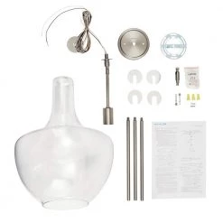 Everly 19.75 in. 1-Light Brushed Nickel Transitional Kitchen Bell Pendant Hanging Light with Clear Seeded Glass by KICHLER 13 Everly 19.75 in. 1-Light Brushed Nickel Transitional Kitchen Bell Pendant Hanging Light with Clear Seeded Glass by KICHLER -Kichler Sales brushed nickel kichler chandeliers 42046nics fa 1000