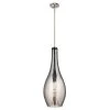 Everly 29.5 in. 1-Light Brushed Nickel Transitional Kitchen Teardrop Pendant Hanging Light with Mercury Glass by KICHLER 1 Everly 29.5 in. 1-Light Brushed Nickel Transitional Kitchen Teardrop Pendant Hanging Light with Mercury Glass by KICHLER -Kichler Sales brushed nickel kichler chandeliers 42475nimer 64 1000