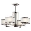Kailey 4-Light Brushed Nickel Transitional Dining Room Chandelier with Square White Frosted Glass Shade by KICHLER -Kichler Sales brushed nickel kichler chandeliers 43438ni 64 1000