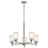 Shailene 5-Light Brushed Nickel Transitional Dining Room Chandelier with White Etched Glass Shade by KICHLER -Kichler Sales brushed nickel kichler chandeliers 43671ni 64 1000