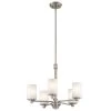 Joelson Integrated LED Brushed Nickel Transitional Dining Room Chandelier with Satin Etched Cased Opal by KICHLER 1 Joelson Integrated LED Brushed Nickel Transitional Dining Room Chandelier with Satin Etched Cased Opal by KICHLER -Kichler Sales brushed nickel kichler chandeliers 43923nil18 64 1000