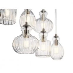 Riviera 6-Light Brushed Nickel Transitional Dining Room Linear Chandelier with Clear Glass Shade by KICHLER -Kichler Sales brushed nickel kichler chandeliers 43950ni c3 1000