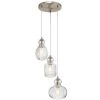 Riviera 3-Light Brushed Nickel Transitional Kitchen Cluster Pendant Hanging Light with Clear Ribbed Glass by KICHLER -Kichler Sales brushed nickel kichler chandeliers 43952ni 64 1000