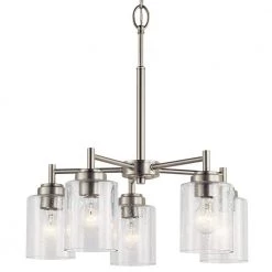Winslow 5-Light Brushed Nickel Contemporary Dining Room Chandelier with Clear Seeded Glass Shade by KICHLER -Kichler Sales brushed nickel kichler chandeliers 44030ni 44 1000