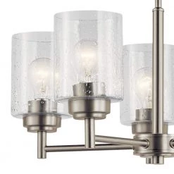Winslow 5-Light Brushed Nickel Contemporary Dining Room Chandelier with Clear Seeded Glass Shade by KICHLER -Kichler Sales brushed nickel kichler chandeliers 44030ni 4f 1000