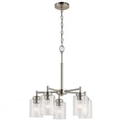 Winslow 5-Light Brushed Nickel Contemporary Dining Room Chandelier with Clear Seeded Glass Shade by KICHLER -Kichler Sales brushed nickel kichler chandeliers 44030ni c3 1000