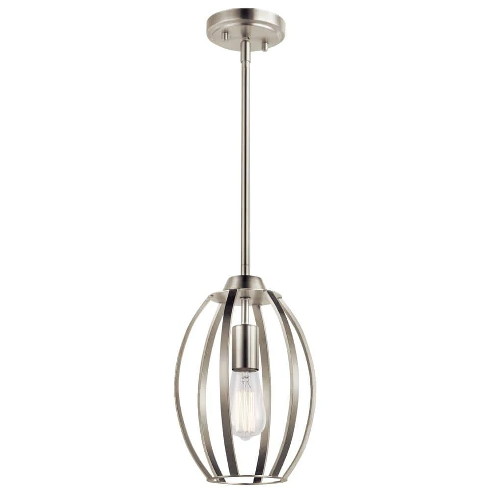 Tao 1-Light Brushed Nickel Contemporary Kitchen Pendant Hanging Light by KICHLER 3 Tao 1-Light Brushed Nickel Contemporary Kitchen Pendant Hanging Light by KICHLER