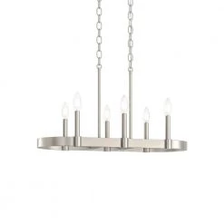 Brene 28 in. 6-Light Brushed Nickel Transitional Kitchen Candlestick Linear Chandelier by KICHLER 11 Brene 28 in. 6-Light Brushed Nickel Transitional Kitchen Candlestick Linear Chandelier by KICHLER -Kichler Sales brushed nickel kichler chandeliers 82352 1f 1000
