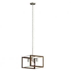 Chatwin 4-Light Brushed Nickel with Auburn Cage Pendant with Cube Shade by KICHLER