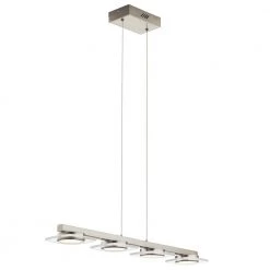 Elan Azenda 75-Watt Integrated LED Brushed Nickel Contemporary Dining Room Linear Hanging Light Pendant by KICHLER