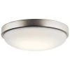 Ceiling Space 11.5 in. Brushed Nickel Integrated LED Hallway Drum Flush Mount Ceiling Light with White Acrylic Diffuser by KICHLER -Kichler Sales brushed nickel kichler flush mount lights 10763niled 64 1000