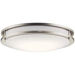 Independence 17.75 in. Brushed Nickel Integrated LED Hallway Round Flush Mount Ceiling Light by KICHLER