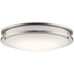 Avon 24 in. Brushed Nickel Integrated LED Hallway Round Flush Mount Ceiling Light with Acrylic Diffuser by KICHLER