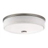 Ceiling Space 13 in. Brushed Nickel Integrated LED Hallway Drum Flush Mount Ceiling Light with Linen Shade by KICHLER -Kichler Sales brushed nickel kichler flush mount lights 10885niled 64 1000