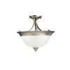 Dover 3-Light Brushed Nickel Hallway Semi-Flush Mount Ceiling Light with Etched Seeded Glass by KICHLER -Kichler Sales brushed nickel kichler flush mount lights 3623ni 64 1000
