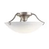 Independence 15.5 in. 3-Light Brushed Nickel Hallway Semi-Flush Mount Ceiling Light with Etched Glass by KICHLER -Kichler Sales brushed nickel kichler flush mount lights 3627ni 64 1000