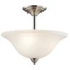 Nicholson 3-Light Brushed Nickel Hallway Semi-Flush Mount Ceiling Light with Satin Etched Glass by KICHLER -Kichler Sales brushed nickel kichler flush mount lights 42879ni 64 1000