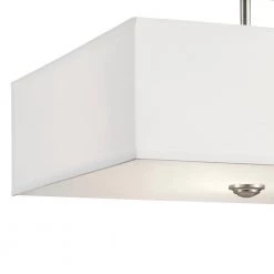 Shailene 18 in. Square 3-Light Brushed Nickel Drum Hallway Semi-Flush Mount Ceiling Light with White Microfiber Shade by KICHLER -Kichler Sales brushed nickel kichler flush mount lights 43693ni 1f 1000