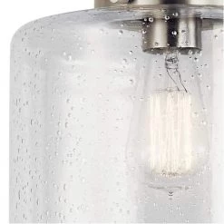 Winslow 1-Light Brushed Nickel Hallway Semi-Flush Mount Ceiling Light with Clear Seeded Glass by KICHLER -Kichler Sales brushed nickel kichler flush mount lights 44033ni c3 1000