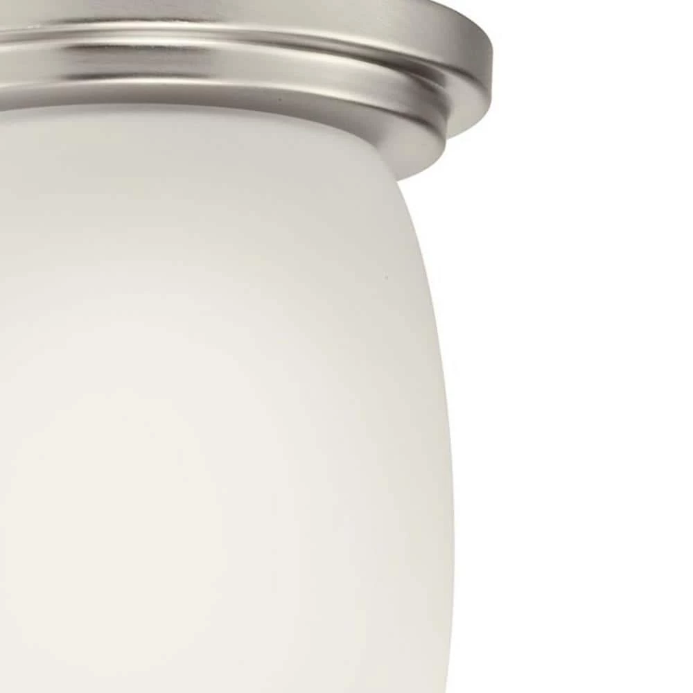 Eileen 5 in. 1-Light Brushed Nickel Hallway Cylinder Flush Mount Ceiling Light with White Etched Glass by KICHLER 4 Eileen 5 in. 1-Light Brushed Nickel Hallway Cylinder Flush Mount Ceiling Light with White Etched Glass by KICHLER - Image 2