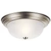 Independence 13.25 in. 2-Light Brushed Nickel Hallway Round Flush Mount Ceiling Light with Alabaster Swirl Glass by KICHLER -Kichler Sales brushed nickel kichler flush mount lights 8109ni 64 1000