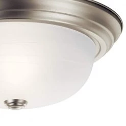 Independence 13.25 in. 2-Light Brushed Nickel Hallway Round Flush Mount Ceiling Light with Alabaster Swirl Glass by KICHLER -Kichler Sales brushed nickel kichler flush mount lights 8109ni c3 1000
