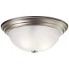 Independence 15.25 in. 3-Light Brushed Nickel Hallway Round Flush Mount Ceiling Light with Alabaster Swirl Glass by KICHLER -Kichler Sales brushed nickel kichler flush mount lights 8110ni 64 1000