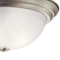 Independence 15.25 in. 3-Light Brushed Nickel Hallway Round Flush Mount Ceiling Light with Alabaster Swirl Glass by KICHLER -Kichler Sales brushed nickel kichler flush mount lights 8110ni c3 1000