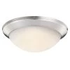 Ceiling Space 14 in. 1-Light Brushed Nickel Hallway Round Flush Mount Ceiling Light with Satin Etched Cased Opal by KICHLER -Kichler Sales brushed nickel kichler flush mount lights 8881ni 64 1000